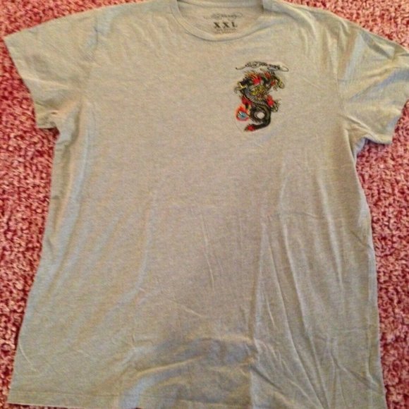 Vintage Pre-Owned Ed Hardy Embroidered T-Shirt Size XXL - Picture 2 of 8